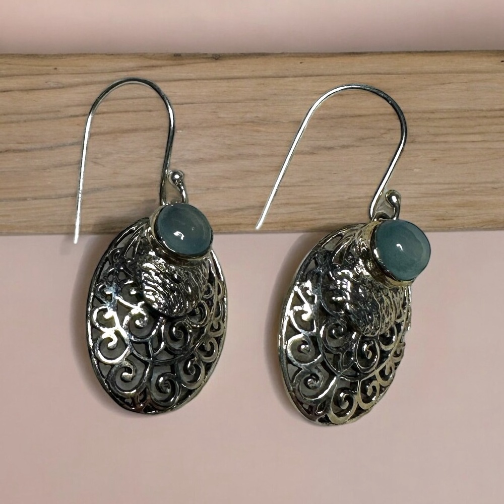 Moonstone Sterling Silver Drop Earrings